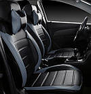 Чохли на сидіння Пежо 308 (Peugeot 308) (модельні, НЕО Х, окремий підголовник) Чорно-бежевий, фото 3