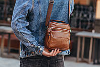 Мужская кожаная сумка-мессенджер Tiding Bag A325-142738A Коричневая, фото 5