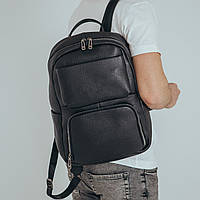 Мужской кожаный рюкзак черный Tiding Bag NM29-88066A, фото 1