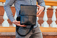 Чоловіча шкіряна сумка на плечі DANIC SK 165304 чорна, фото 8