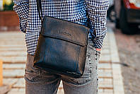 Мужская сумка на плечо из натуральной кожи Tiding Bag 1123 черная, фото 3