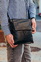 Чоловіча шкіряна сумка-месенджер Tiding Bag 725-127 Чорна, фото 9