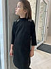 Платье для девочки "Стразы погоны" (122-152 рост) замш на дайвинге турецкие стразы, фото 4