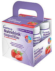Nutridrink Compact Fibre Strawberry flavour (Нутридринк Компакт) охлажденный со вкусом клубники, 4х125мл