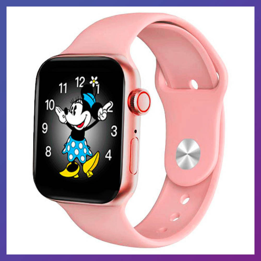 Смарт годинник Фітнес браслет трэккер Smart Watch Series 6 M443 пульсометром тонометром Viber рожеві + Подарунок