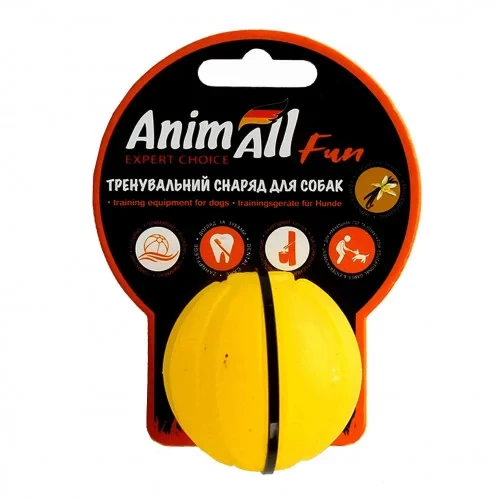 Іграшка AnimAll Fun тренувальний м'яч для собак, 5 см, жовта