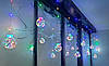 Новогодняя гирлянда штора Шар (10 шт. по 8 см) на медном проводе 3х1.5м 150 Led (Мультиколор), фото 3