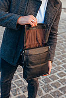 Мужская кожаная сумка мессенджер на плечо Tiding Bag N722-117 черная, фото 7