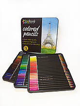 Цветные карандаши для рисования в железной коробке 48 шт 120 72, Цветные карандаши для рисования в железной