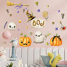 Готовые интерьерные наклейки хэллоуин Halloween декор на стену  Набор Boo  Л 1100х1000мм Хит!