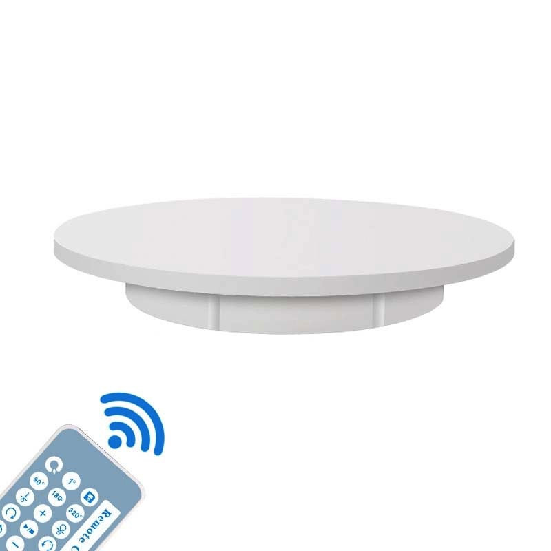 Белый вращающийся стол для предметной съемки 42 см с пультом (нагрузка до 100 кг)
