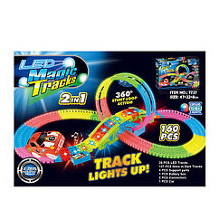 Детский Автотрек "Magic Track" A-Toys 7737 светящийся в темноте 160 дет.