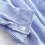 Блузка сорочка в смужку з відкритими плечима р-ри 44 бавовна, фото 3