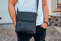 Мужская кожаная сумка Tiding Bag  713921 черная, фото 3