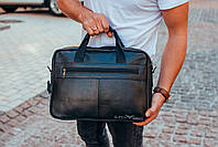 Чоловіча шкіряна сумка Tiding Bag 173412 Чорна, фото 7