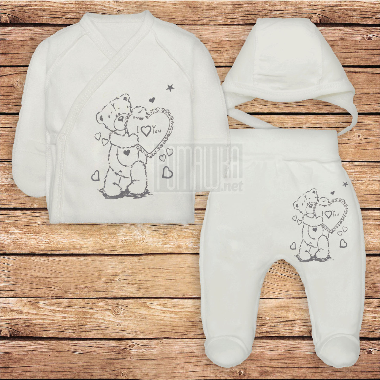 56 0-1 месяц зимний теплый комплект костюмчик на выписку для новорожденных с флисом начесом ФУТЕР 3915 БЖВ