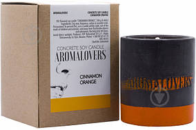 Ароматична свічка Aromalovers соєве в бетоні Апельсин з корицею 240 г