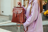 Женский многофункциональный кожаный рюкзак коричневого цвета Olivia Leather - 34376, фото 5