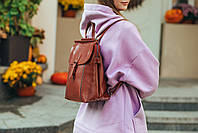 Жіночий багатофункціональний шкіряний рюкзак коричневого кольору Olivia Leather - 34376, фото 9