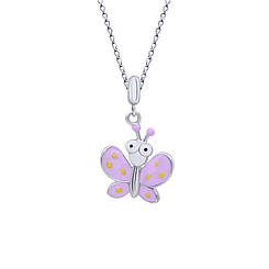 Кольє Метелик з очима фіолетовий, Срібло, Umaumi
