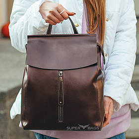 Жіночий рюкзак з натуральної шкіри в бронзовому кольорі Tiding Bag - 44359