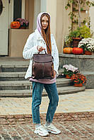 Жіночий міський рюкзак з натуральної шкіри Бронзовий Tiding Bag - 29307, фото 5