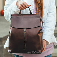 Жіночий міський рюкзак з натуральної шкіри Бронзовий Tiding Bag - 29307, фото 7
