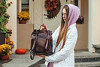 Женский городской рюкзак из натуральной кожи Бронзовый Tiding Bag - 29307, фото 9