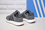 Замшевые серые подростковые кроссовки Adidas Iniki Runner размеры в наличии(37-39), фото 5