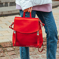 Женский красный городской рюкзак из натуральной кожи Tiding Bag - 29957, фото 9