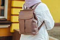 Женский рюкзак-сумка из натуральной кожи пудровый от Olivia Leather NWBP - 43291, фото 9