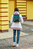 Смарагдовий жіночий рюкзак-трансформер з натуральної шкіри Olivia Leather NWBP - 28867, фото 9