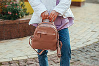 Жіночий рожевий міський рюкзак з натуральної шкіри Tiding Bag - 77856, фото 7