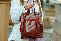 Женский коричневый городской рюкзак из натуральной кожи Tiding Bag - 28899, фото 5