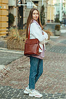 Женский коричневый городской рюкзак из натуральной кожи Tiding Bag - 28899, фото 6