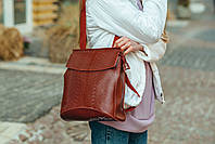 Жіночий коричневий міський рюкзак з натуральної шкіри Tiding Bag - 28899, фото 7