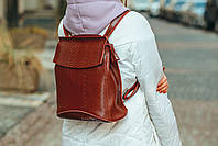 Жіночий коричневий міський рюкзак з натуральної шкіри Tiding Bag - 28899, фото 9