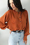 Легкая блуза с манжетами SOBE - терракотовый цвет, L (есть размеры), фото 4