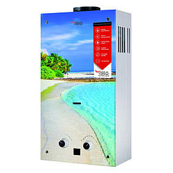 Колонка газовая дымоходная Aquatronic JSD20-AG308 10 л панель из стекла с рисунком пляж