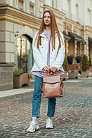 Женский розово-лиловый городской рюкзак из натуральной кожи Tiding Bag - 21217, фото 2