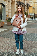 Жіночий рожево-ліловий міський рюкзак з натуральної шкіри Tiding Bag - 21217, фото 7