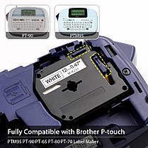 Лента для принтера этикеток Brother Genuine P-Touch MK521 black on blue 9 mm 8 m, фото 2