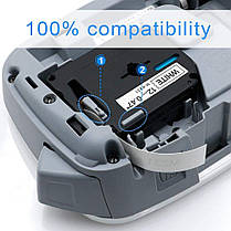 Стрічка для принтера етикеток Brother Genuine P-Touch MK521 black on blue 9 mm 8 m, фото 3