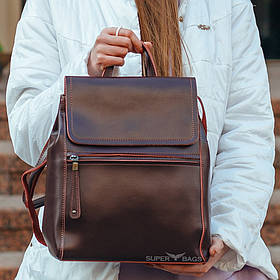 Бордовий жіночий рюкзак з натуральної шкіри Tiding Bag - 54451