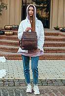 Бордовий жіночий рюкзак з натуральної шкіри Tiding Bag - 54451, фото 7