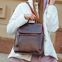 Бордовий жіночий рюкзак з натуральної шкіри Tiding Bag - 54451, фото 8