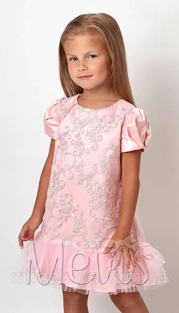 Нарядне плаття для дівчаток (рожеве), Mevis, розміри 98-104, Mevis