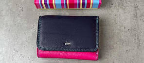 Шкіряний жіночий гаманець маленький компактний фіолетовий кольорова шкіра всередині Dr. Bond WRS-15, фото 3