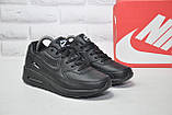 Мужские черные кожаные кроссовки Nike Air Max 90 (найк аир макс), фото 4