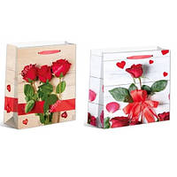 Пакет подарочный бумажный XL "Roses1", ЦЕНА ЗА УП. 12ШТ, 40*55*15см FS